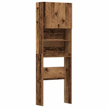 Armario Lavadora Madera Ingeniería Madera Antigua 64x24x190 Cm Vidaxl