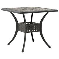 mesa de jardin  mesa de exterior aluminio fundido color bronce 80x80x75 cm