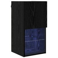 mueble de tv  mueble de salon  gabinete de tv montado en la pared roble negro 305 x 30 x 60 cm