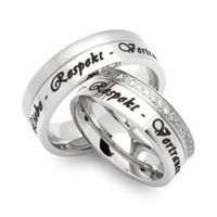 alianzas de boda de acero inoxidable con grabado laser