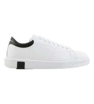 A|X Armani Exchange para hombre. XUX123XV534K488 Zapatillas de Piel Action blanco (45), Plano, Cordones, Casual