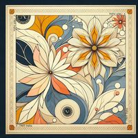 v 1969 bufanda panuelo de seda gran mystic flowers para mujer
