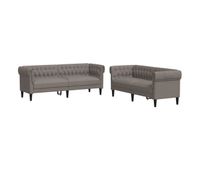 vidaxl juego de sofas 2 piezas tela gris taupe