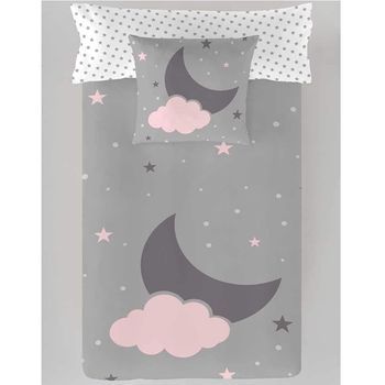Saco Nordico Con Relleno Luna Y Nube Cama 90 X 190/200 Gris