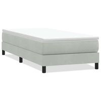cama tapizada 223x103x25 cm contrachapado madera procesada - gris