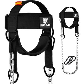 Roar® Arnés de Cuello Levantamiento de Pesas Entrenador Correa Gruesa Cuello para Desarrollo del Entrenamiento Sombrero Resistencia Fuerza Constructor Muscular Cadena Ejercicio Levantamiento Pesas