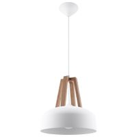 lampara de techo madera blanca y natural acero madera alt 85 cm