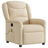 sillon de masaje reclinable de tela crema vidaxl