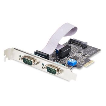 Tarjeta Serie PCIe StarTech.com 2 Puertos DB9 RS232/RS422/RS485 AX99100 ESD 15kV Win/Linux Brackets Bajo Perfil