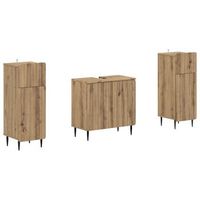 juego de gabinete de bano de 2 piezas zwolle roble artisan vidaxl
