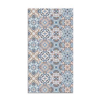 Panorama Alfombra Vinílica Baldosa Hidráulico Oriental Azul 80x200 Cm