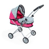carro de muneca carrito de munecas en color rosa con gris fl9199-1  regalo portabebe para munecas incluye capazo con capota y cubre capazo plegable y facil de montar calidad al mejor precio de