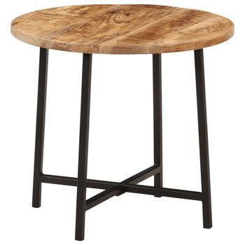 Mesa De Centro Hierro Y Madera Maciza De Mango 45x45x40 Cm Vidaxl