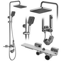 conjunto de ducha rea helix nickel brush inox