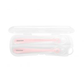 Cucharas de silicona con estuche 2unds Rosa