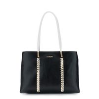 bolsa shopping con asas tubulares black