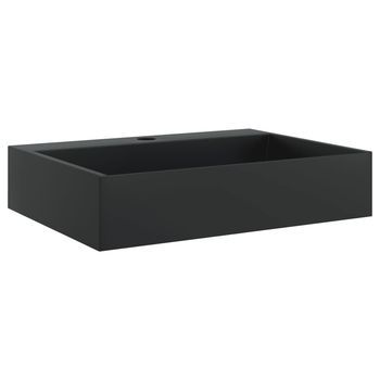 Lavabo De Baño Moderno | Lavabo De Fundición De Mineral/mármol Negro Mate 50x38x11 Cm