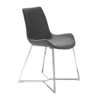 silla comedor tapizada tela gris