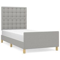 cama individual  cama para adultos  estructura de cama con cabecero de tela gris claro 80x200 cm
