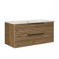 kibath mueble de bano con lavabo ken sobre encimera 100x45 cm acabado desierto mate 3 cajones con patas