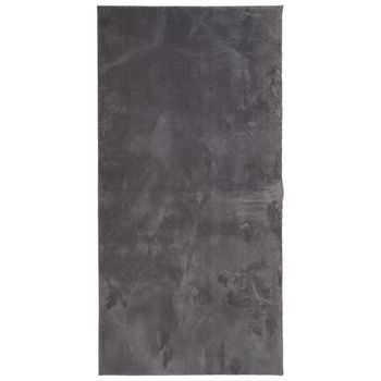 Alfombra De Pelo Corto Suave Lavable Huarte Antracita 100x200cm Vidaxl