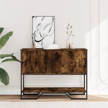 Mesa Consola，mesa De Entrada，mesa Auxiliar Madera De Ingeniería Roble Ahumado 100x35x74,5 Cm