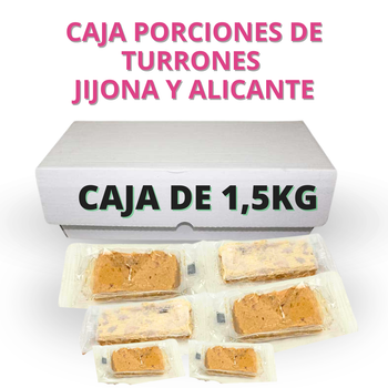 Porciones de Turrón Blando (Jijona) y Duro (Alicante) en cajas a...