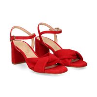 unisa sandalias con tacon mujer - rojo talla 41