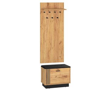 Mueble de entrada con perchero, estante y banco zapatero de 1 puerta nilo madera