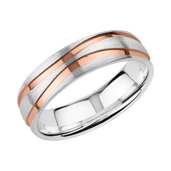 Anillo de plata 925 grabable para hombre, chapado en oro rosa
