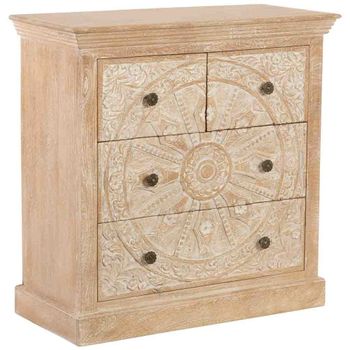 Aparador de madera artesanal 4 cajones 90x40x90h cm