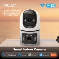 moes tuya wifi camara inteligente para interiores 4mp lente de pantalla dual 24g5g vision nocturna infrarroja deteccion de movimiento seguimiento automatico audio bidireccional