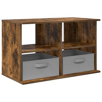 Soporte Para Tv Con Cajón Roble Ahumado 79 X 40 X 48 Cm Vidaxl