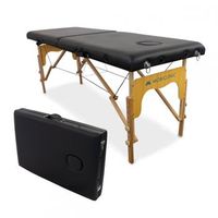 camilla plegable  mobiclinic madera  portatil  180x60 cm  masaje  negra
