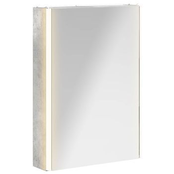 Armario Con Espejo De Baño Gris Concreto 43 X 11,5 X 60,5 Cm Vidaxl