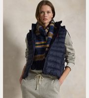polo ralph lauren para mujer 211958935003 chaleco plegable repelente al agua marino xs casual sostenible nylon reciclado