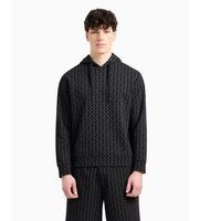 ax armani exchange para hombre xm001225af11847fc026 sudadera multi logo negro m casual algodon