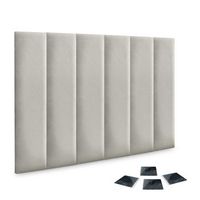 dhome juego de 6 paneles tapizados de terciopelo premium pack autoadhesivos para pared acusticos absorbentes proteccion impactos beige 60x20cm x6