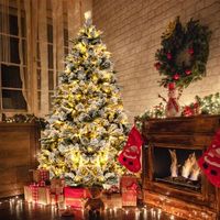 186cm arbol de navidad artificial con 250 luces led blancas calidas y 752 ramas mixtas montaje facil cfw66429
