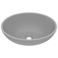 lavabo de bano moderno  lavabo de lujo ovalado ceramica gris claro mate 40x33 cm