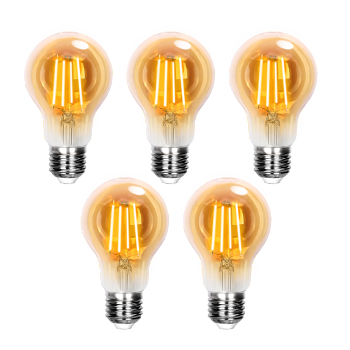 Aigostar Bombilla LED E27 Vintage Retro Vintage 8W (Equivalente a 63W), Blanco Cálido 2200K, 750 Lúmenes, Ángulo de Apertura: 360°, CRI＞80, No Regulable, 5 Unidades