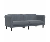 vidaxl sofa de 3 plazas terciopelo gris oscuro