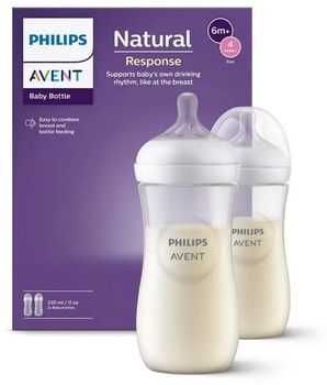 Philips Avent SCY906/02 Biberón Natural Response Tetina 4 Flujo Rápido 2x330 ml