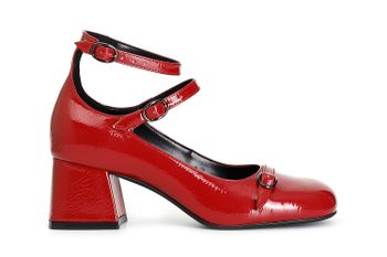 escote con 3 hebillas efecto charol red 39