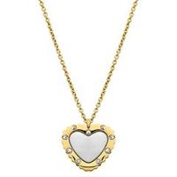 cadena de acero inoxidable chapado en oro colgante corazon