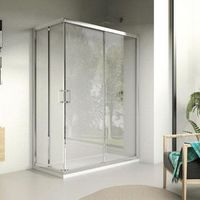 angular de ducha 2 fijos  2 puertas correderas davis  100 cm cristal transparente