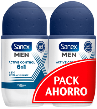 Sanex Men Active Control Antitranspirante Desodorante Roll-On 2x50 ml