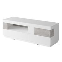 mueble para tv de 160 cm coleccion kiles color blanco y gris estilo de diseno led integrado