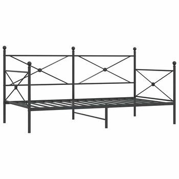 Cama Individual | Cama Para Adultos | Diván Sin Colchón Acero Negro 100x190 Cm
