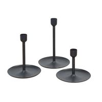 juego de 3 candelabros de metal negro r para velas largas velas no incluidas dec050045